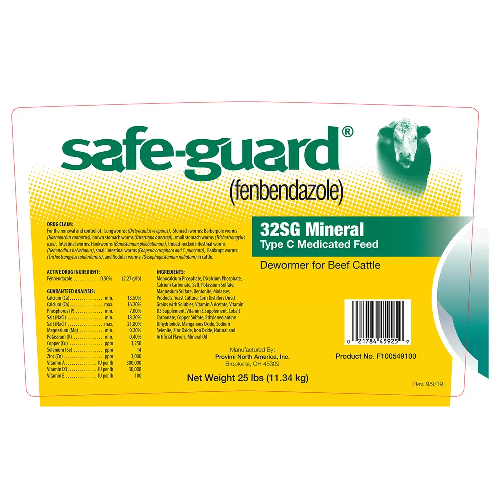 Safe-Guard 32SG Mineral Type C Medicated Dewormer Beef Cattle Feed 4 Safe-Guard 32SG Mineral Type C Medicated Dewormer Beef Cattle Feed - Image 2